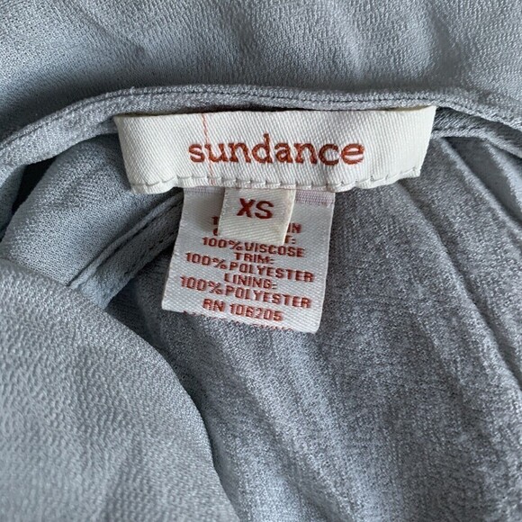 Sundance Womens Size XS Gray Crochet Sleeves Blouse Top - Picture 4 of 6